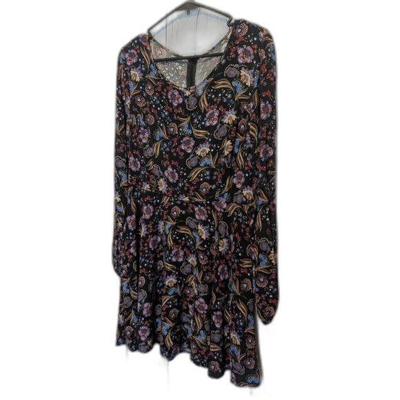 Dark Romance Paisley Floral Boho L/S Above Knee Dress Sz Small Whimsygoth Garden - Picture 3 of 5